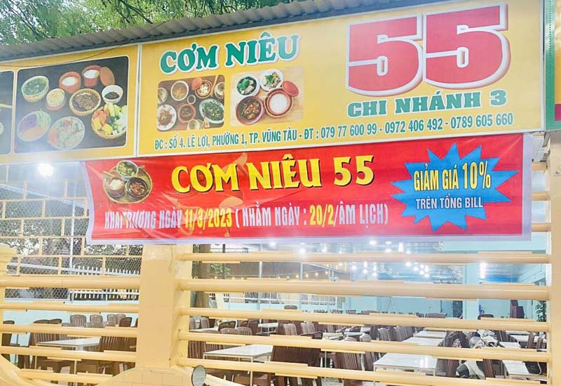 Cơm Niêu 55 - Quán cơm lớn tại 4 Lê Lợi, Thành phố Vũng Tàu