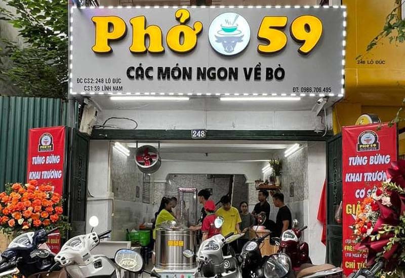 Phở 59 - Chuyên các món phở, lẩu bò tươi ngon tại 248 Lò Đúc, Hà Nội