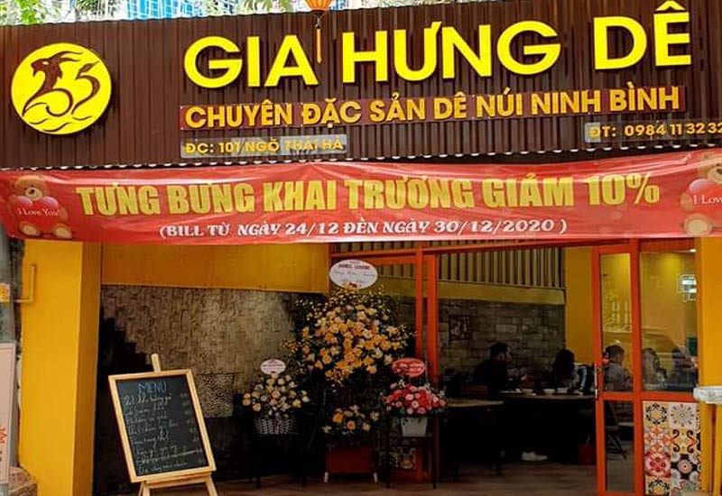 Nhà hàng Gia Hưng Dê - Ngõ Thái Hà, Hà Nội