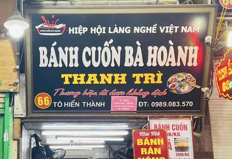 Bánh Cuốn Bà Hoành Thanh Trì 66 Tô Hiến Thành, P. Bùi Thị Xuân, Hai Bà Trưng, Hà Nội