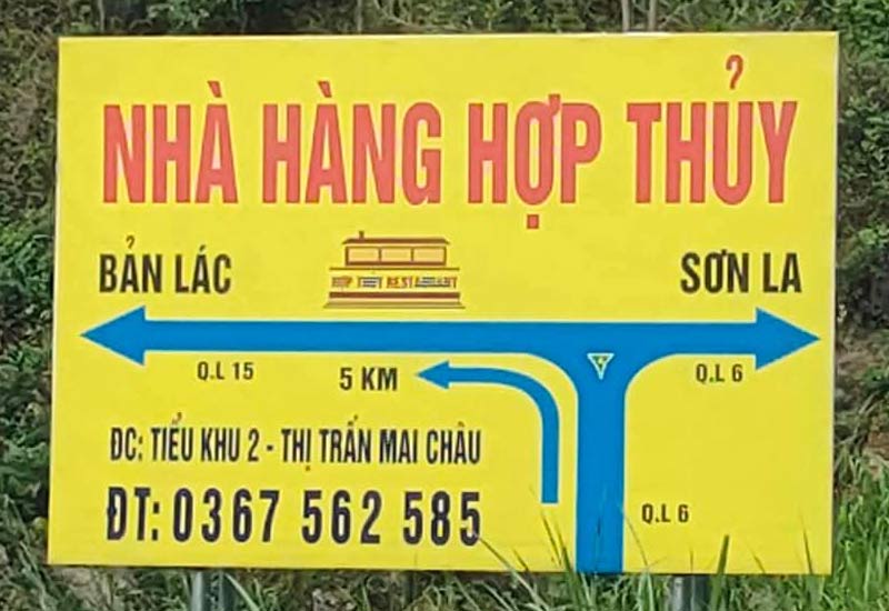 Nhà Hàng Hợp Thủy tại tiểu khu 2, trung tâm thị trấn Mai Châu, tỉnh Hoà Bình