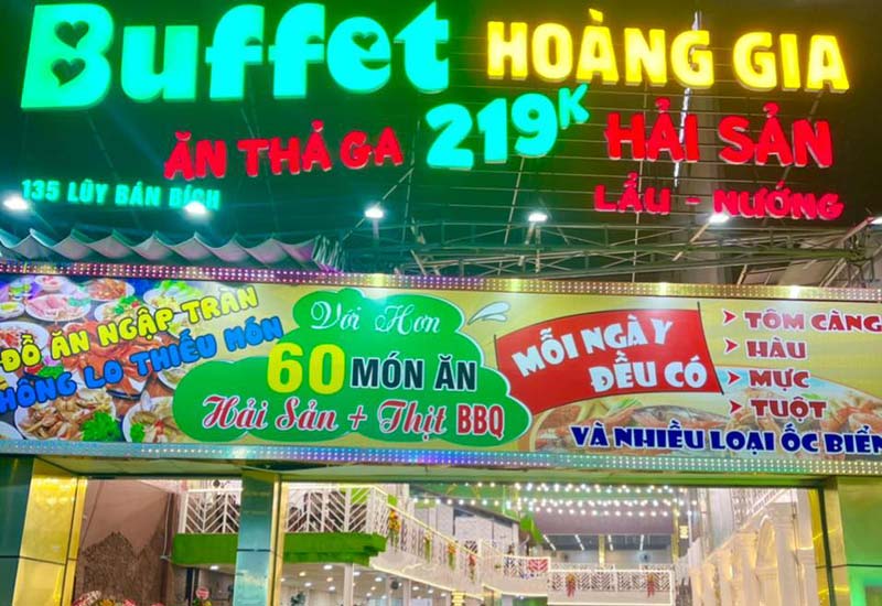 Địa chỉ Buffet Hải Sản Hoàng Gia - Hải Sản Nướng Cực Ngon 135 Lũy Bán Bích, Tân Thới Hoà, Tân Phú, Thành phố Hồ Chí Minh