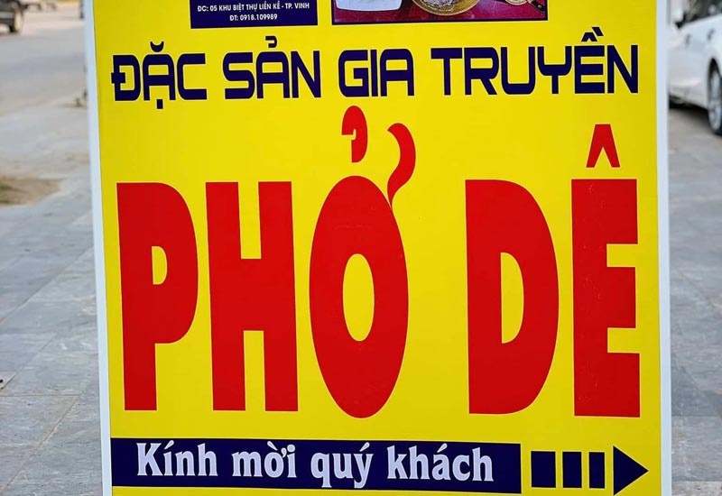 Phở Dê Rồng Việt 5, Khu liền kề Trường Thịnh Phát, Đại lộ Lênin, P. Hà Huy Tập, Thành phố Vinh, Nghệ An
