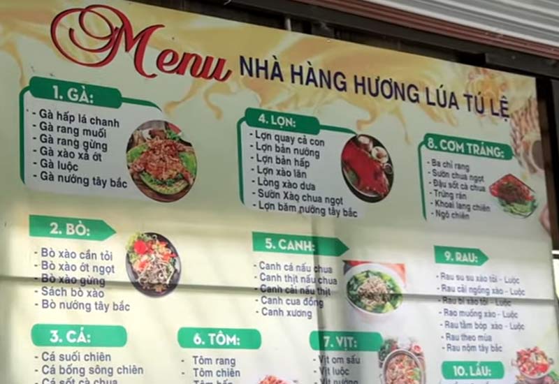 Nhà hàng Hương Lúa Tú Lệ tại Thôn Phạ Trên, xã Tú Lệ, huyện Văn Chấn, Yên Bái