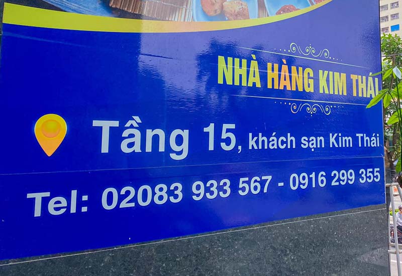 Nhà hàng Kim Thái Tầng 15, Khách sạn Kim Thái, 3 đường Hoàng Văn Thụ, TP. Thái Nguyên