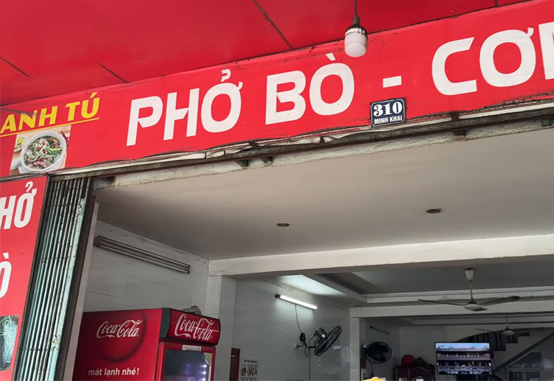 Địa chỉ Phở Bò - Cơm Rang Anh Tú 310 Minh Khai, Từ Sơn, Bắc Ninh