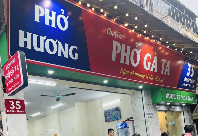 Phở Hương - Quán phở gà ta tại 35 Tô Hiến Thành, Hà Nội