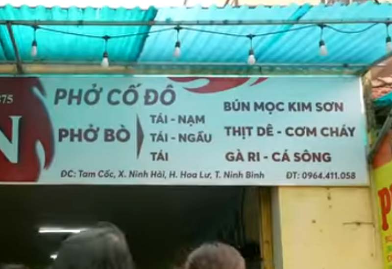 Phở Cố Đô tại Tam Cốc, xã Ninh Hải, huyện Hoa Lư, Ninh Bình