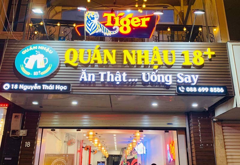 Quán Nhậu 18+ địa chỉ 18 Nguyễn Thái Học, Ba Đình, Hà Nội