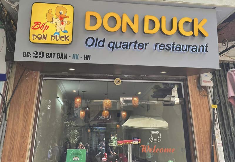 Don Duck old quarter restaurant 29 Bat Dan, Hoan Kiem, Hanoi, Vietnam